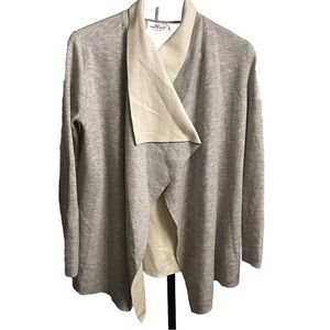 VINEYARD VINES Sz S DOUBLE FACE CARDIGAN 100 MERINO WOOL SWEATER GREY HEAT TUNIC